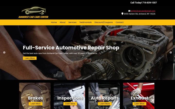 Screenshot of amherstcarcare.com