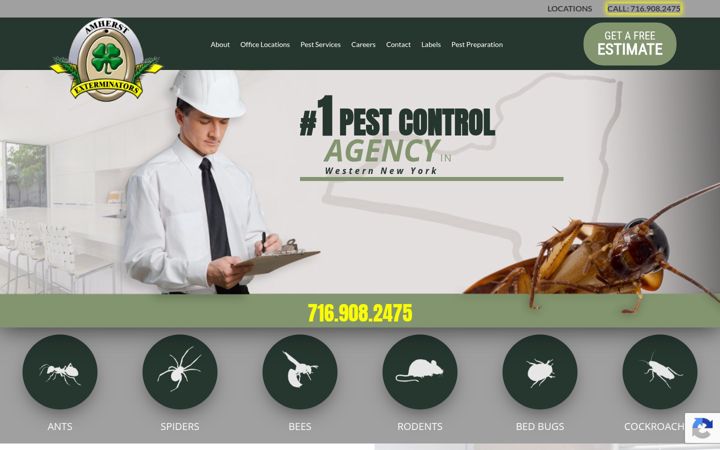 Screenshot of amherstexterminators.com