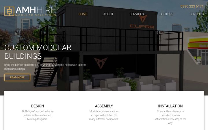 Screenshot of amhhire.co.uk