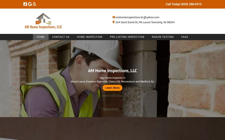 Screenshot of amhomeinspections.net