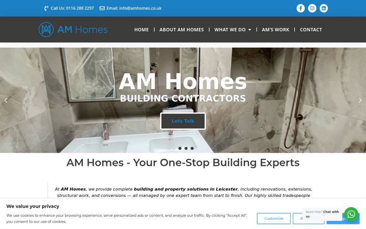Screenshot ta' amhomes.co.uk