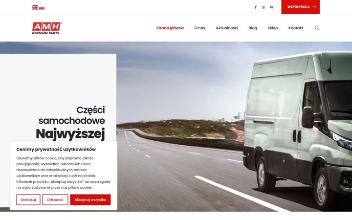 Screenshot of amhpremiumparts.com