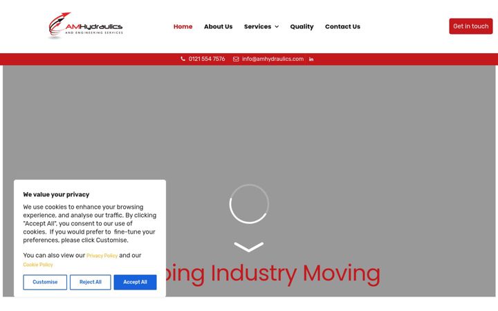Screenshot di amhydraulics.com