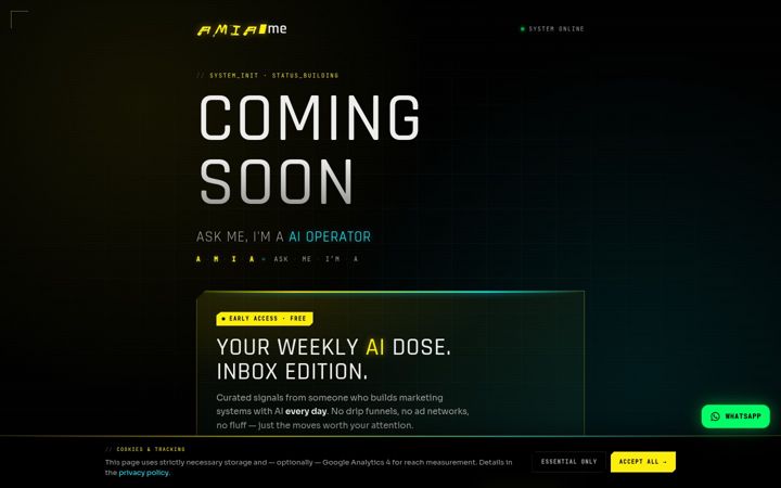 Screenshot of amia.me