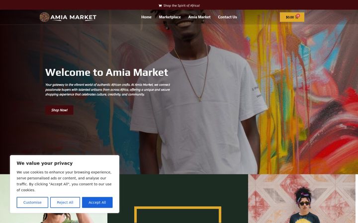 Screenshot of amiamarket.com