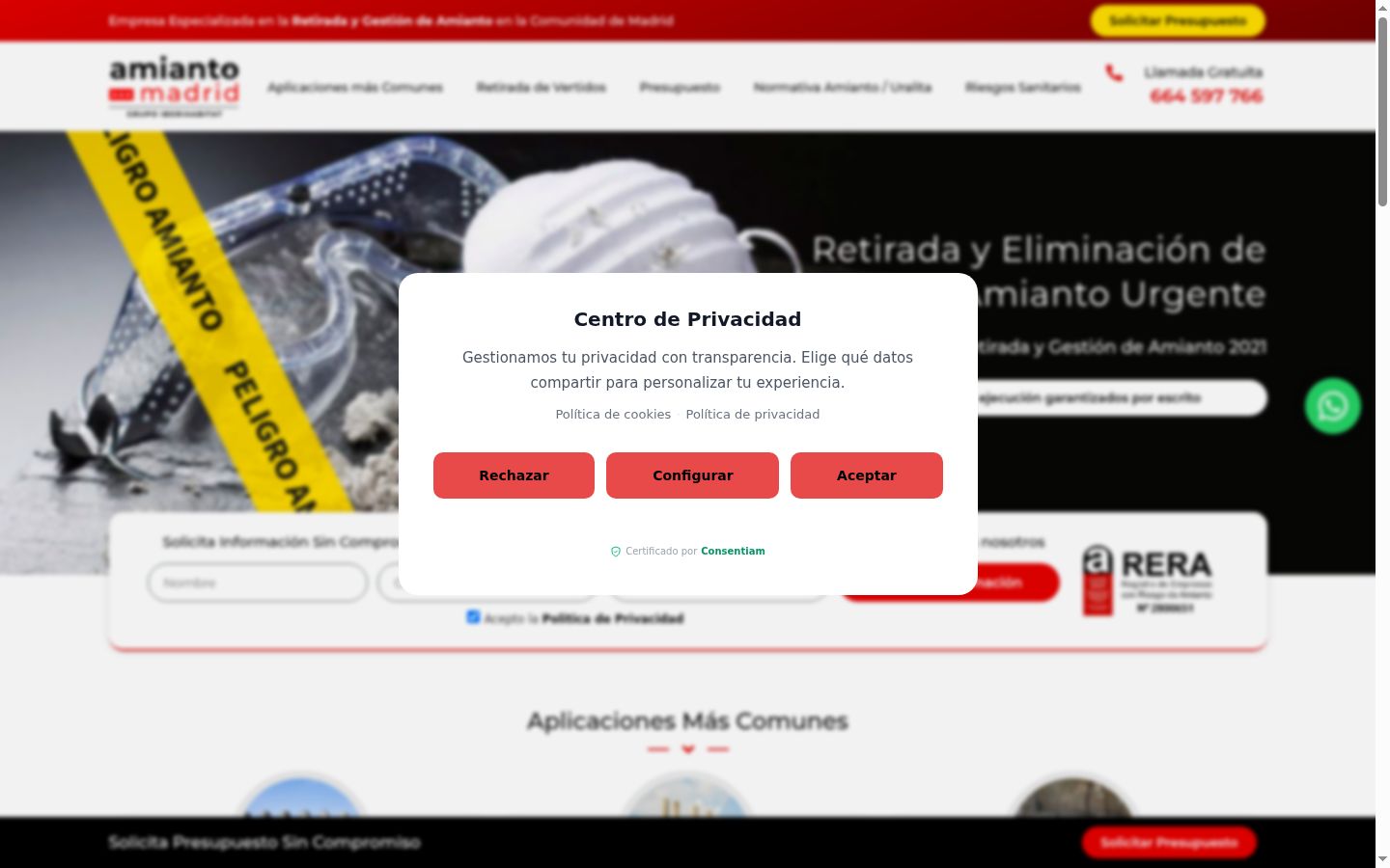 Captură de ecran a bannerului de consimțământ afișat înainte de orice interacțiune