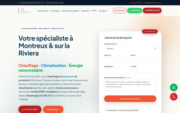 Screenshot of amiarservices.ch
