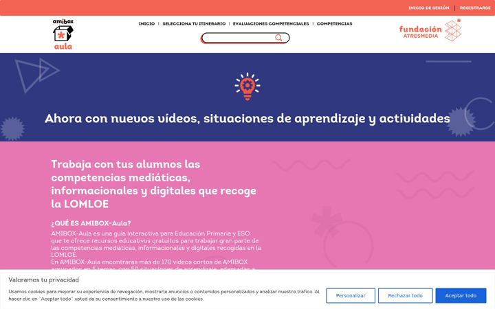 Screenshot of amibox-aula.org