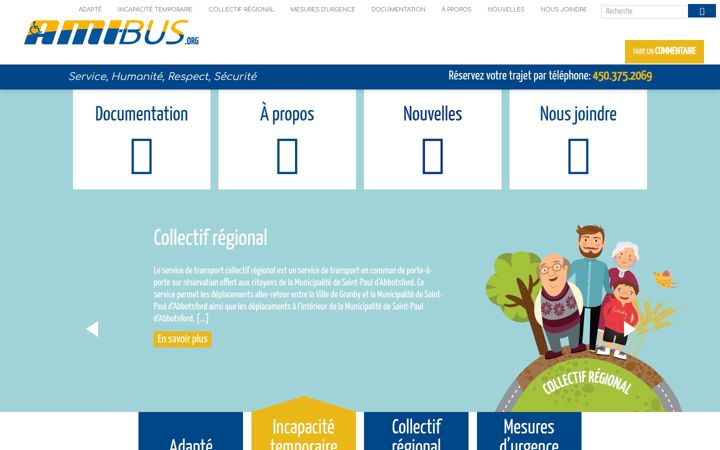 Screenshot of amibus.ca