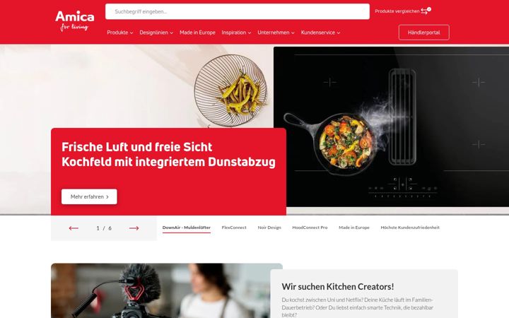 Skjámynd af amica-group.de