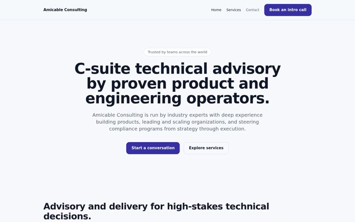 Screenshot of amicableconsulting.com