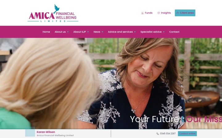 Snimka zaslona za amicafinancialwellbeing.co.uk