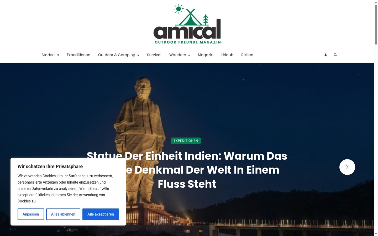 Screenshot del banner di consenso mostrato prima di qualsiasi interazione