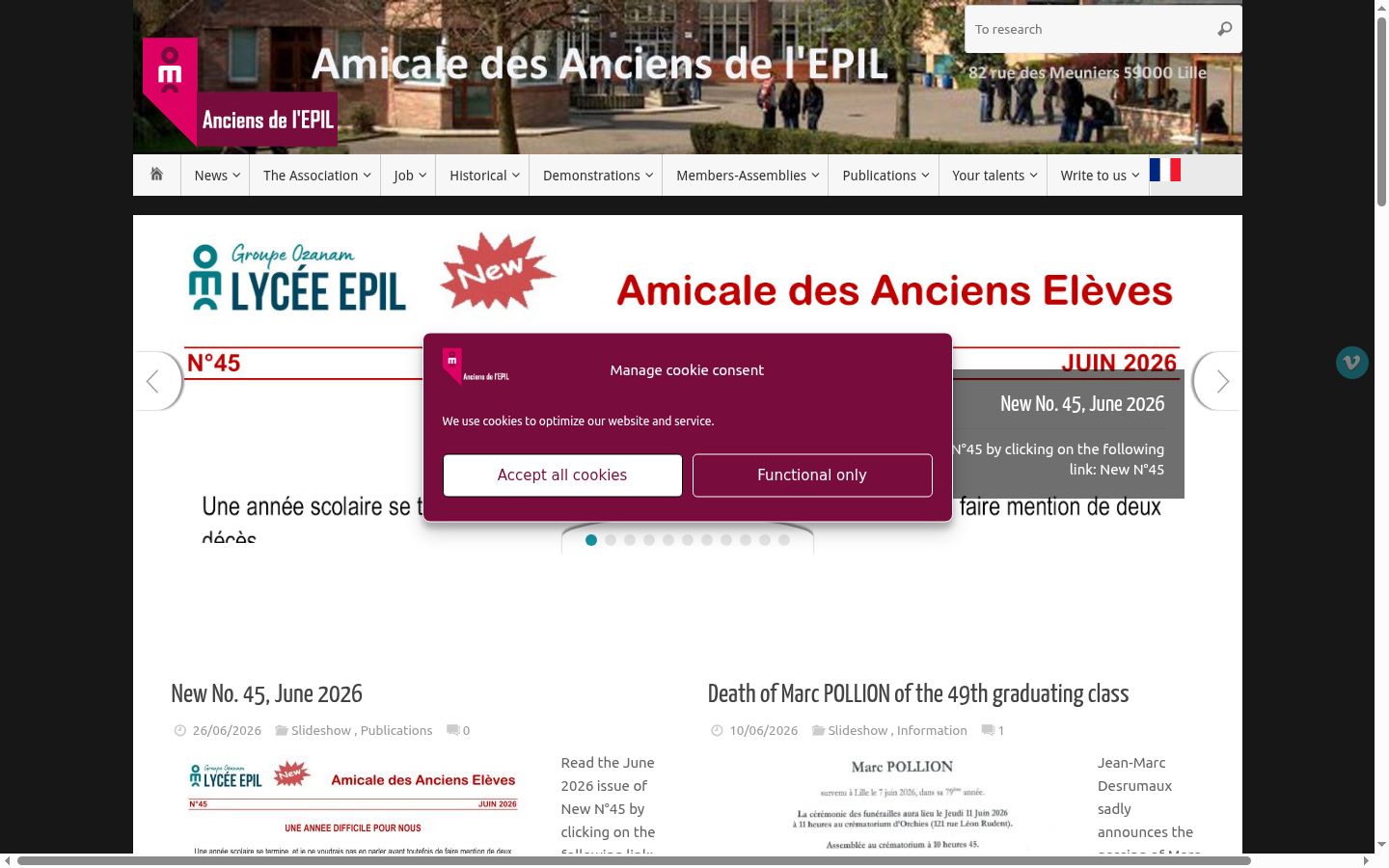 Screenshot van de toestemmingsbanner zoals getoond vóór enige interactie
