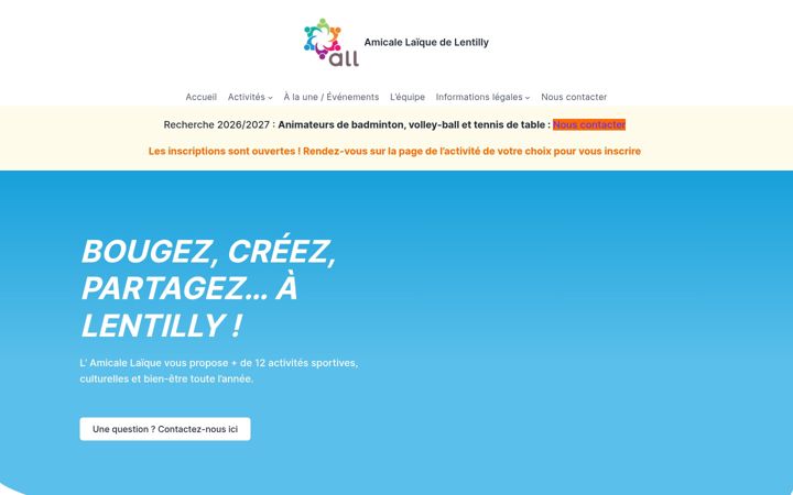 Screenshot of amicale-laique-lentilly.fr
