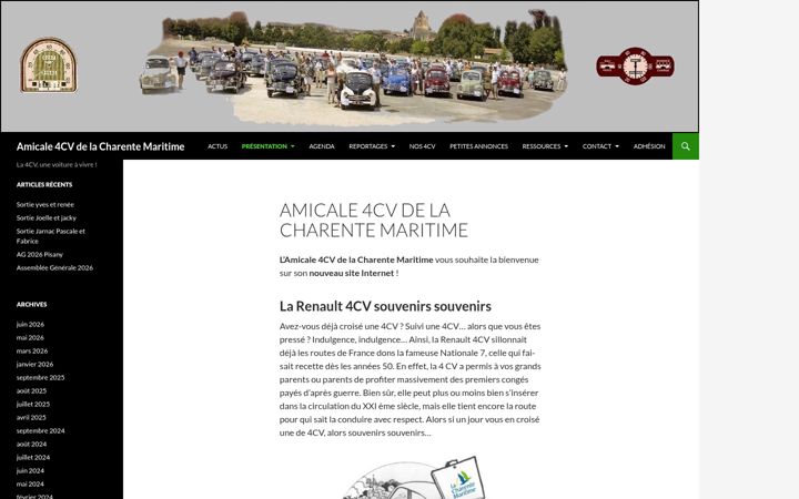 Screenshot of amicale4cv.fr