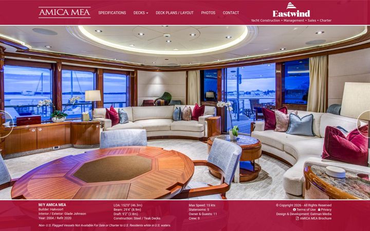 Screenshot of amicameayacht.com