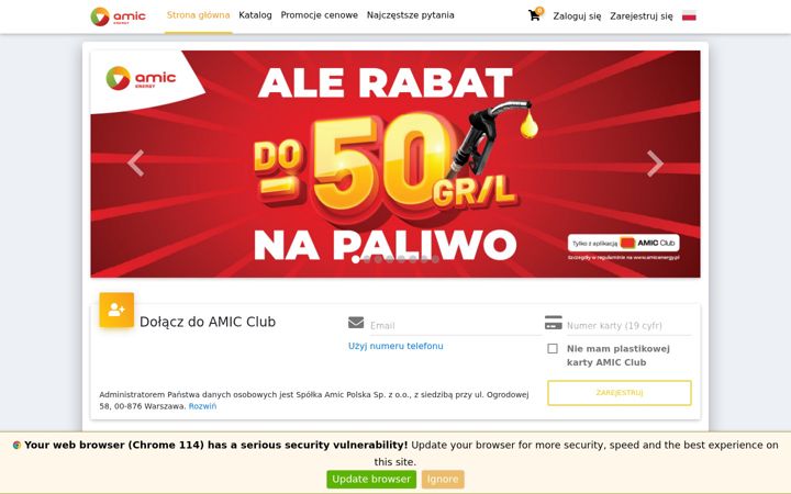 Screenshot of amicclub.pl
