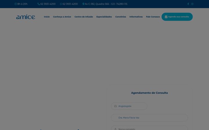 Kuvakaappaus sivustosta amiceclinica.com.br