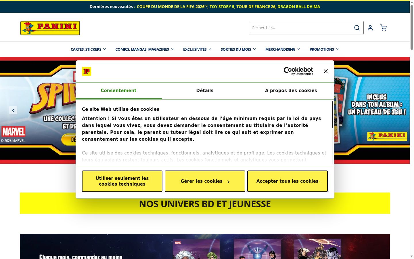 Captură de ecran a bannerului de consimțământ afișat înainte de orice interacțiune
