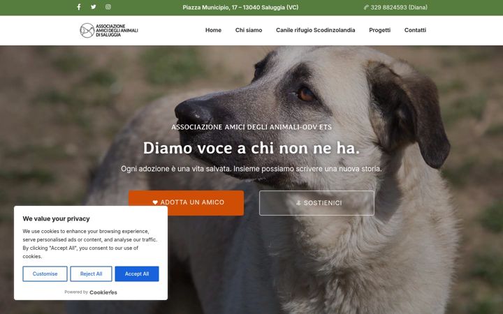 Captură de ecran a amicideglianimalisaluggia.it