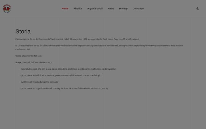 Ekraanipilt saidist amicidelcuorevaldinievole.org
