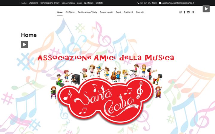Screenshot stránky amicidellamusicasantacecilia.it