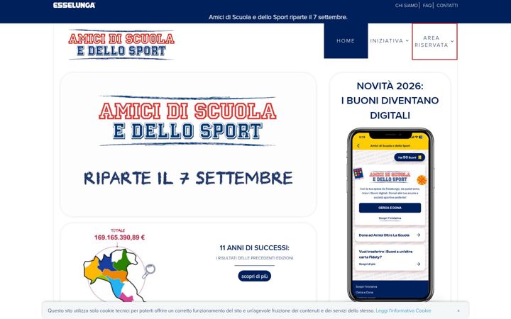 Screenshot of amicidiscuolaedellosport.com