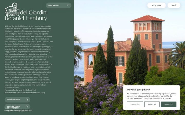 Screenshot of amicigiardinihanbury.com