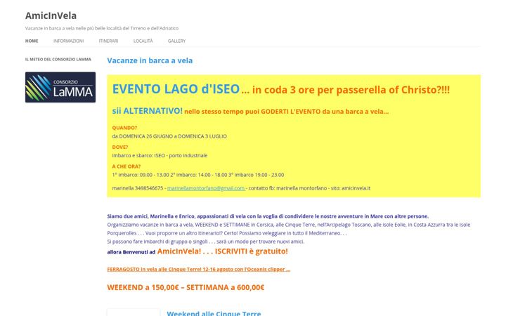 Screenshot of amicinvela.it
