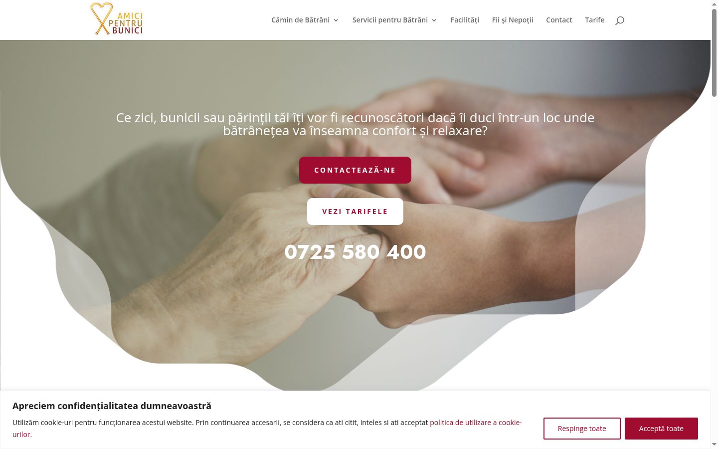 Screenshot of the consent banner shown before any interaction