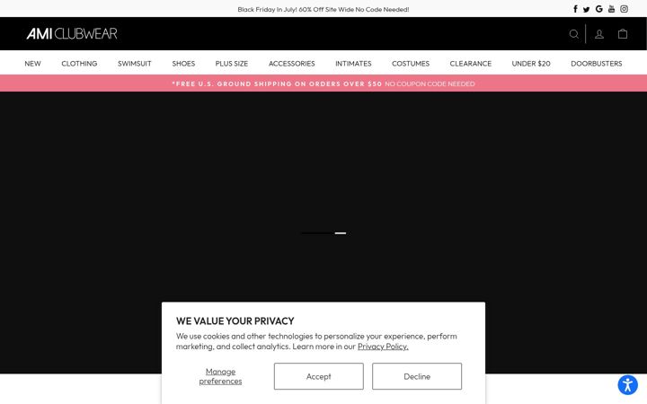Screenshot of amiclubwear.com