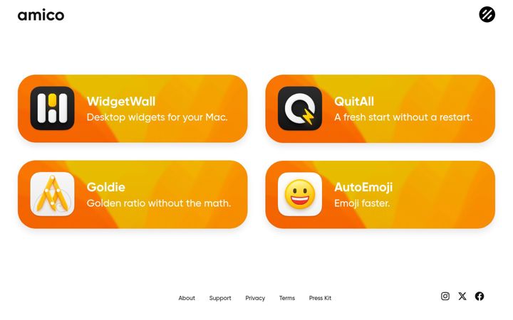 Екранна снимка на amicoapps.com