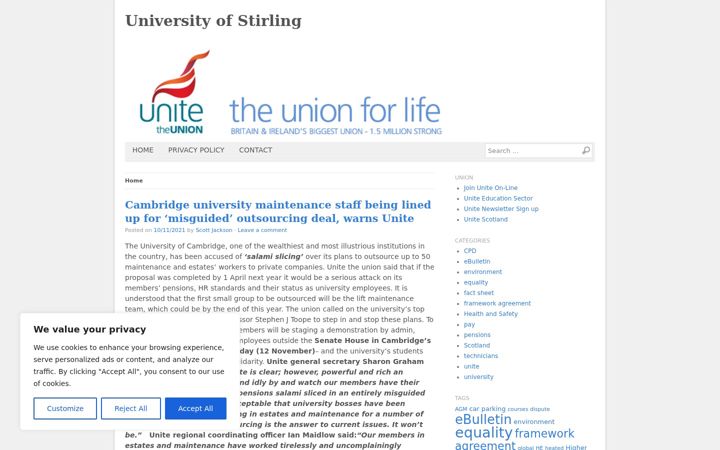 Screenshot of amicus.stir.ac.uk
