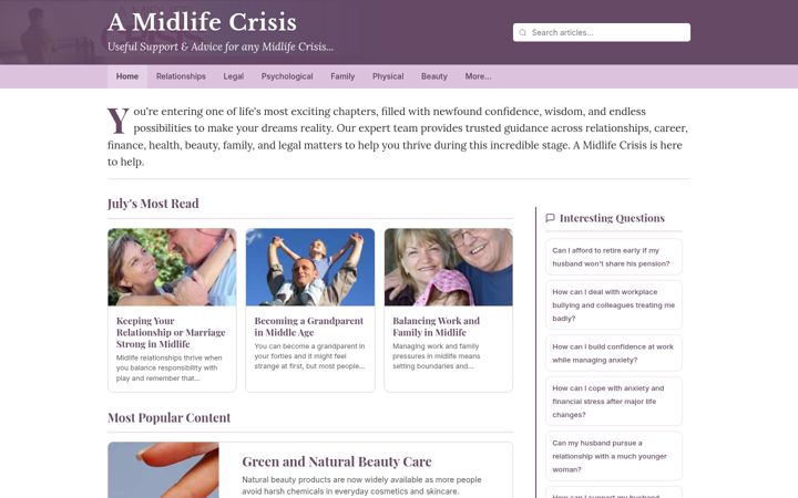 Screenshot of amidlifecrisis.co.uk