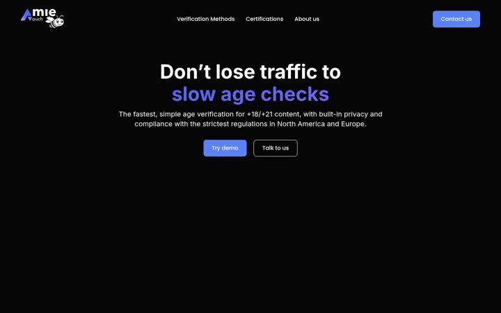 Screenshot of amievouch.com