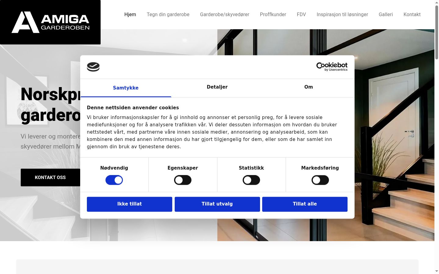 Screenshot del banner di consenso mostrato prima di qualsiasi interazione