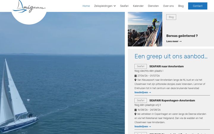 Screenshot of amigeau-sailing.be