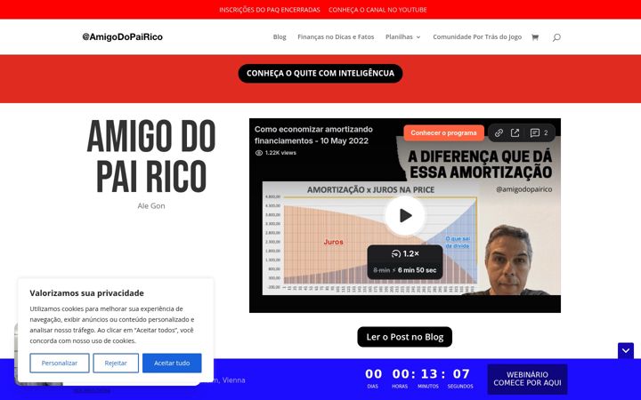Screenshot of amigodopairico.com.br