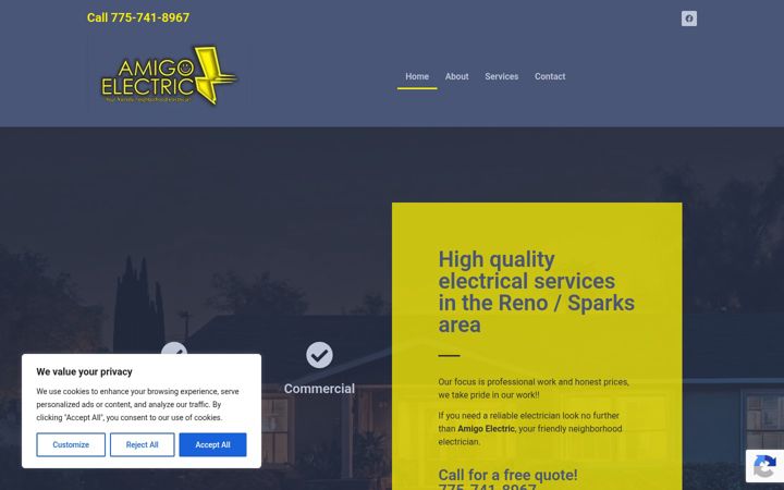 Screenshot of amigoelectricnv.com