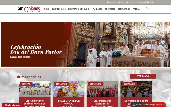 Screenshot of amigonianoscg.org