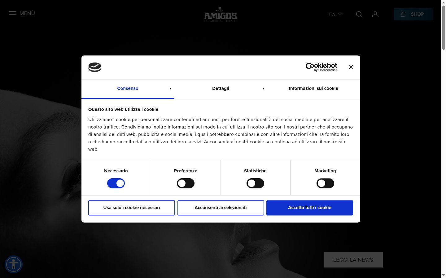 Snimka zaslona bannera za privolu prikazanog prije bilo kakve interakcije