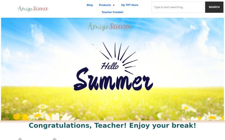 Screenshot of amigoscience.com