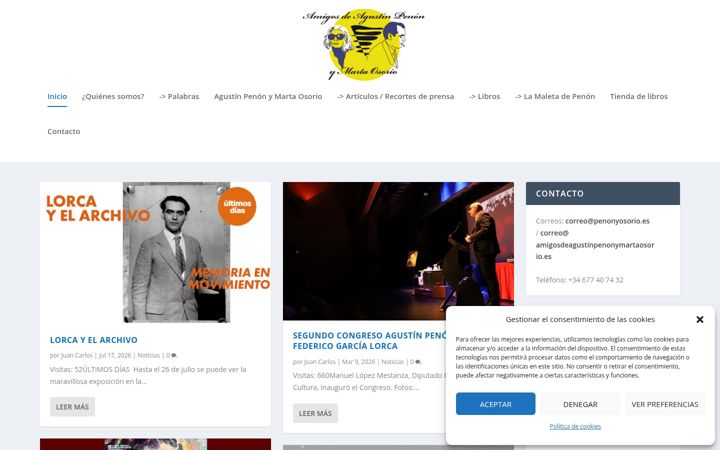 Screenshot of amigosdeagustinpenonymartaosorio.es