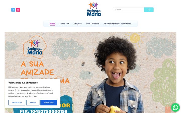 Captura de ecrã de amigosdemaria.org.br