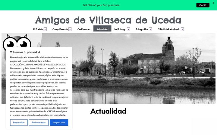 Screenshot of amigosdevillaseca.es