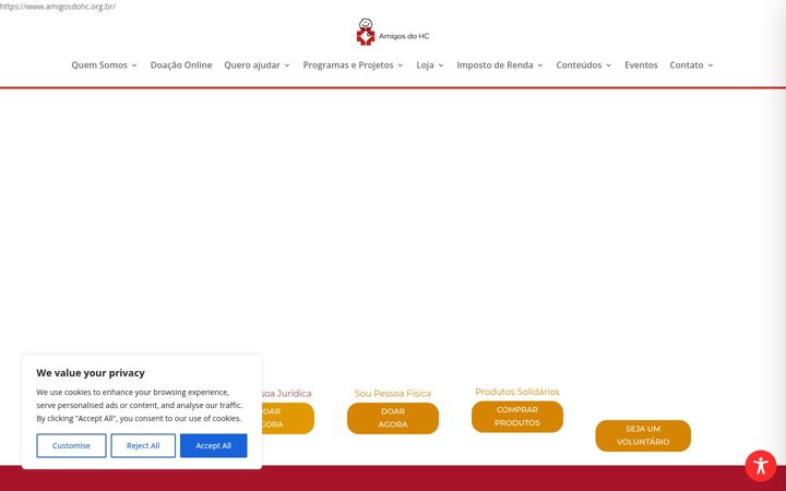 Captura de ecrã de amigosdohc.org.br