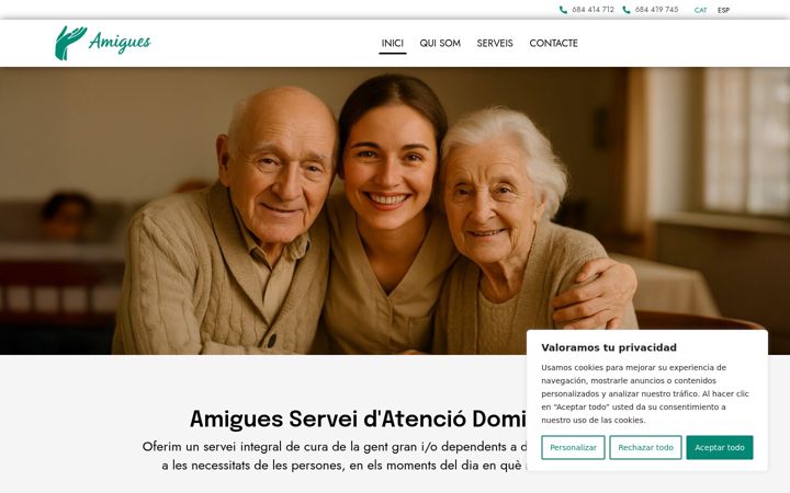 Screenshot of amiguesatenciodomicili.es