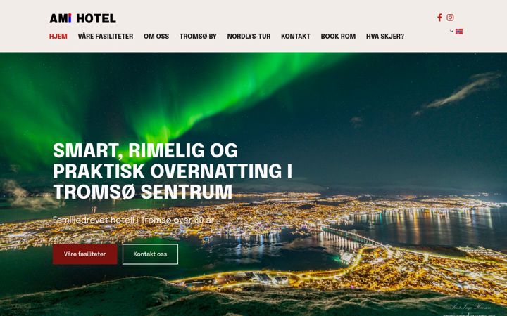 Screenshot stránky amihotel.no