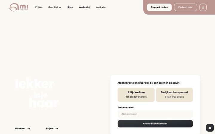 Screenshot of amikappers.nl